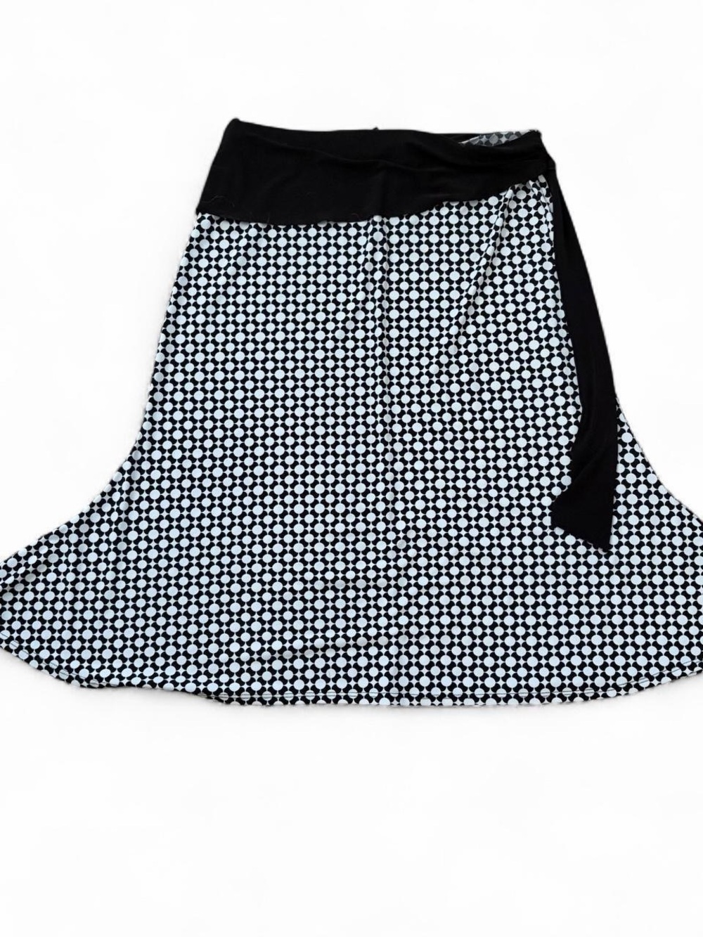 Carole Little black and white polka dot wrap skirt Sz L